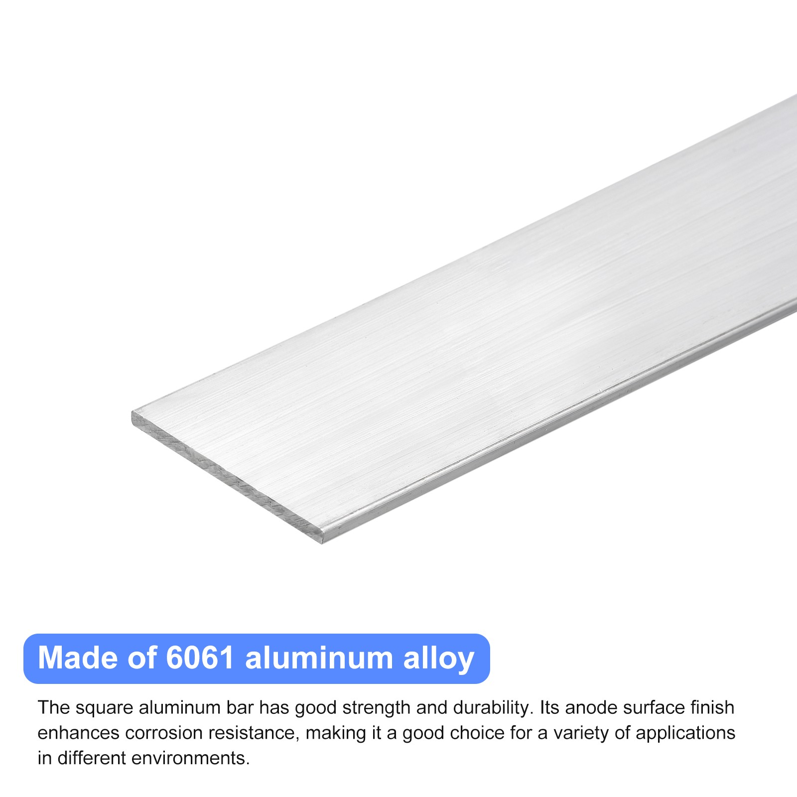 Square Aluminum Bar 1/8″ Thick 2.4″ Width 12″ Length