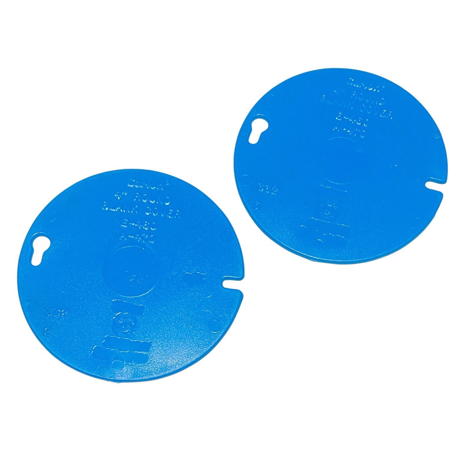 2 Carlon E-460 A-470 Round PVC Cover Blank Flat Box 4in Ceiling Boxes New