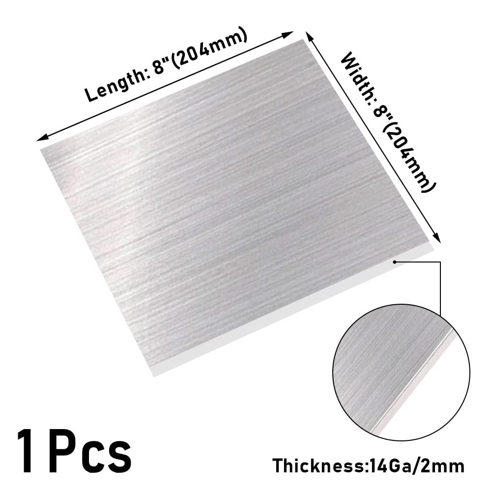 304 Stainless Steel Sheet 14 Gauge 0.08″ Thick x 8″ Wide x 8″ Long – Metal Strip