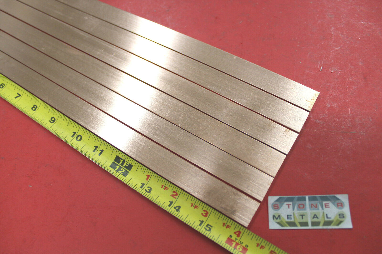 7 Pieces 1/8″ x 3/4″ C110 COPPER BAR 16″ long Solid Flat Mill Bus Bar Stock H02