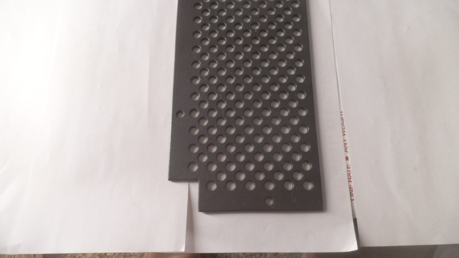 Perforated Aluminum plate, PVDF coated, 10-1/2″ x 4″ x 1/8″ thick