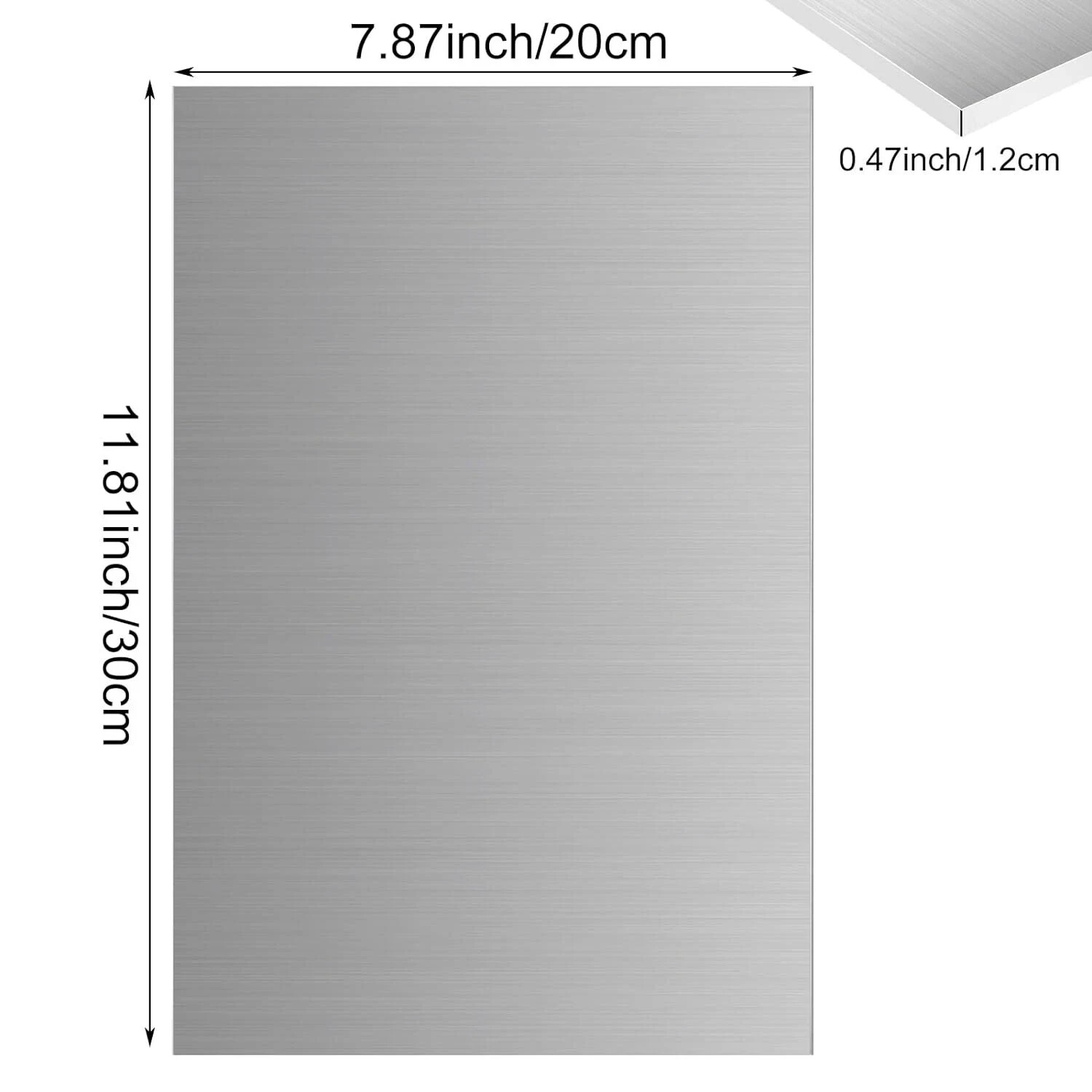 6061-T6 Aluminum Sheet 8x12x1/2 Inch Thickness Durable Aluminum Plate Thick M…