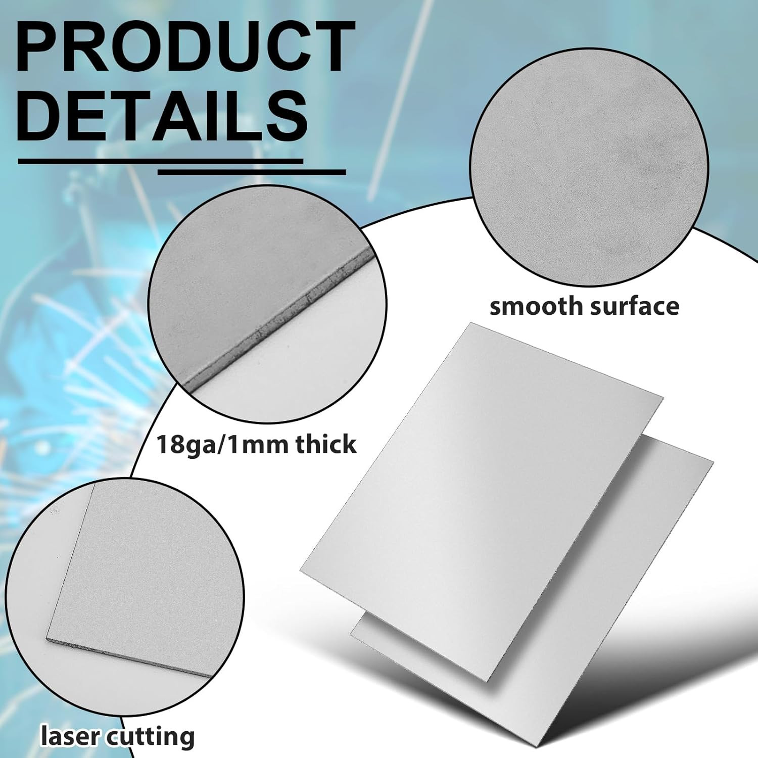 2 Pcs 18 Gauge Metal Plate 18 X 12 Inch Mild Cold Rolled Metal Sheet Square Weld