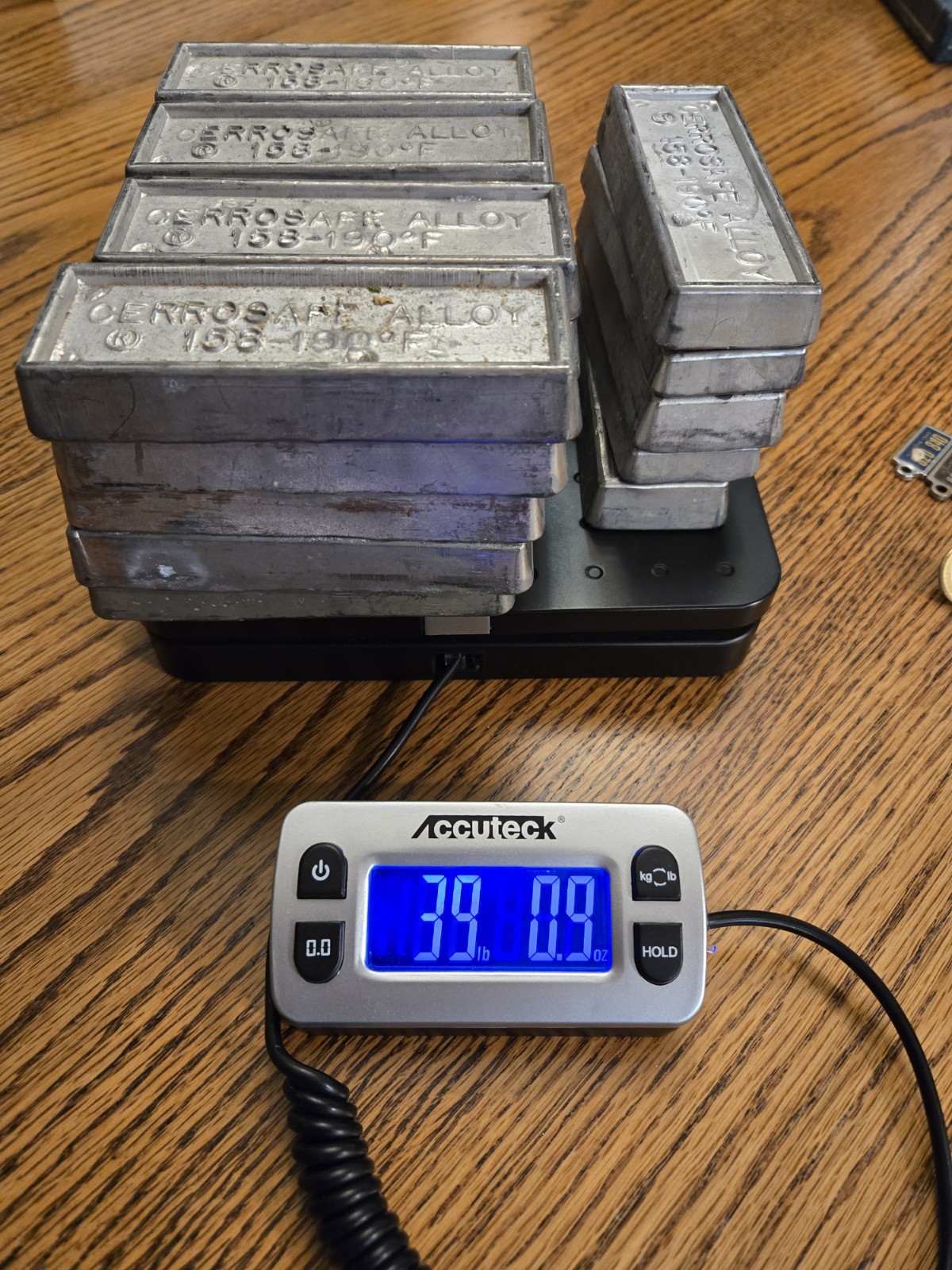 39 lbs weight BELLEFONTE CERROSAFE ALLOY 42% BISMUTH 37% LEAD 25 Bars CASTING