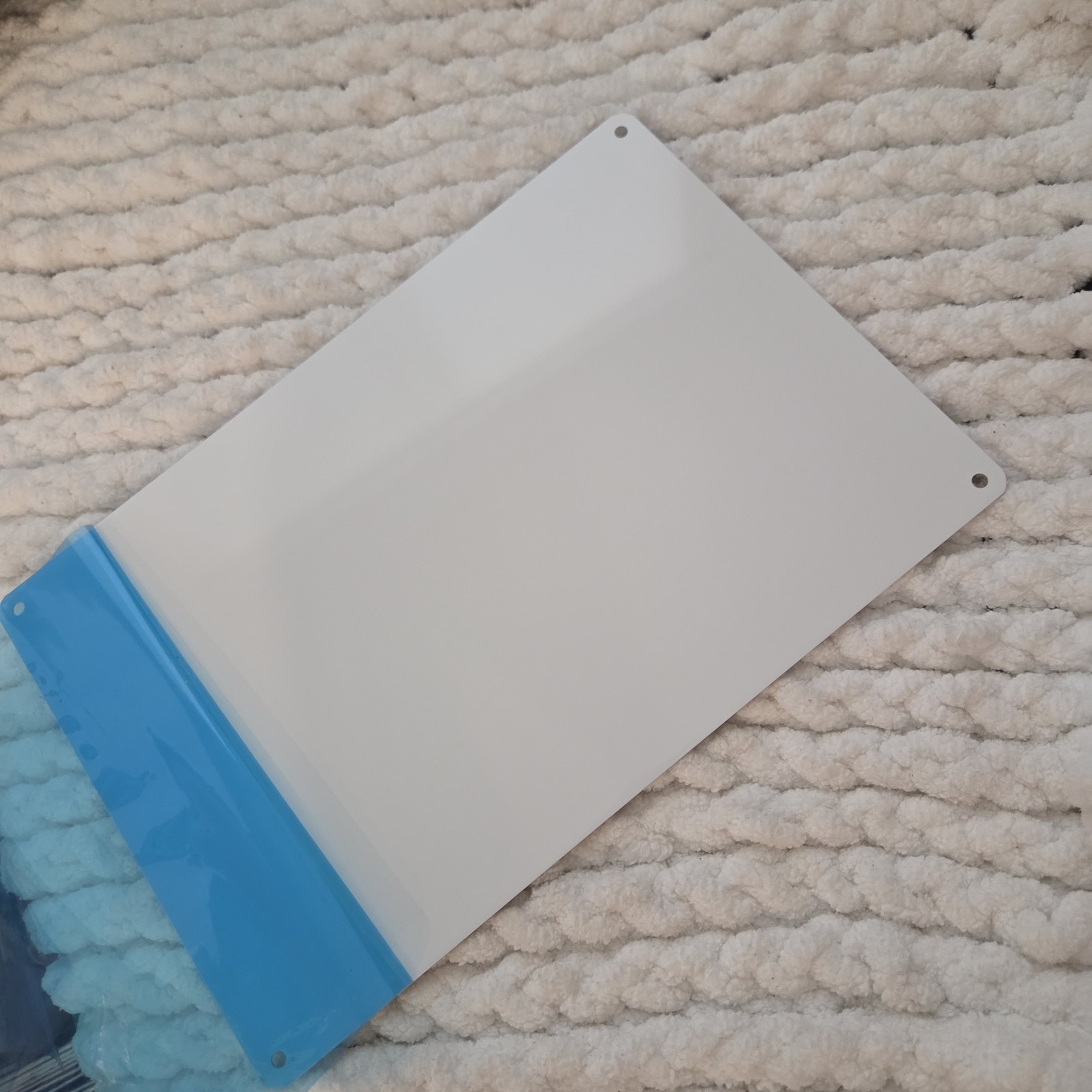12×8 In Blank Aluminum Metal Sign Plate with Protective Film – White Single Pack