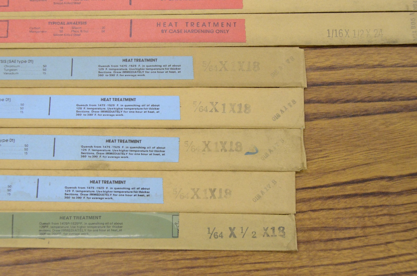 Precision Marshall Ground Stock 10 ITEMS 1/64 x 1/2, 5/64 x 1, 1/16 x 1/2
