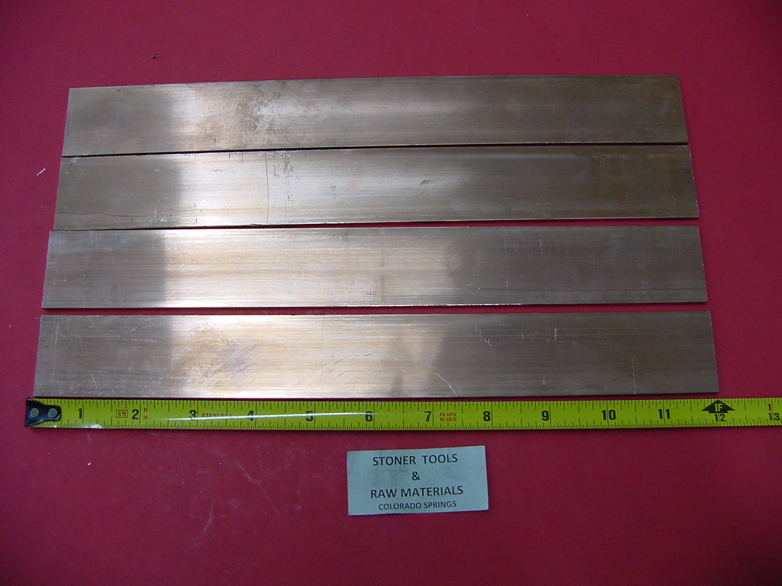 4 pieces 1/8″x 1-1/2″ C110 COPPER BAR 12″ long Solid Flat Mill Bus Bar Stock H02