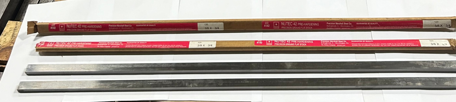 3/8 X 3/4 X 36″ 4140/4142 Heat Treated Flat Ground Stock / NUTEC42