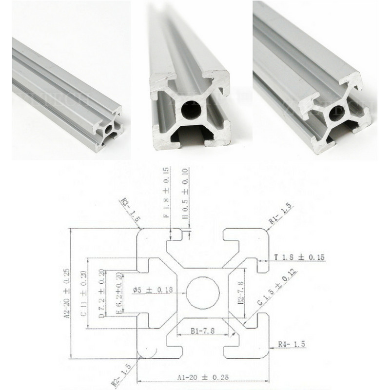 ZYLtech 2020 Aluminum T-Slot Aluminum Extrusion – 400mm CNC 3D Printer (silver)