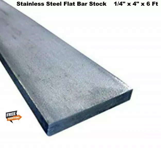 Stainless Steel Flat Stock 1/4″ x 4″ x 6 Ft Heavy Rectangular Bar 304 Mill