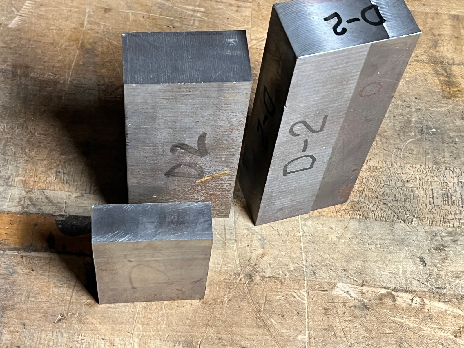 D2 Tool steel flat bar square stock mill lot x3 pcs 7/8, 1 3/8, 1 5/16 – 13+ lbs
