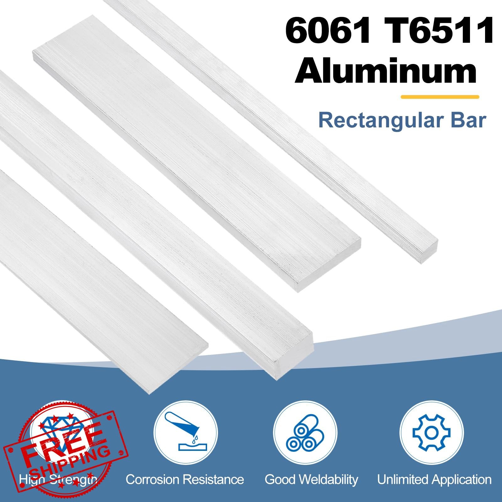 MECCANIXITY Aluminum Flat Bar 2Pcs 5/8″x1-3/16″x8″