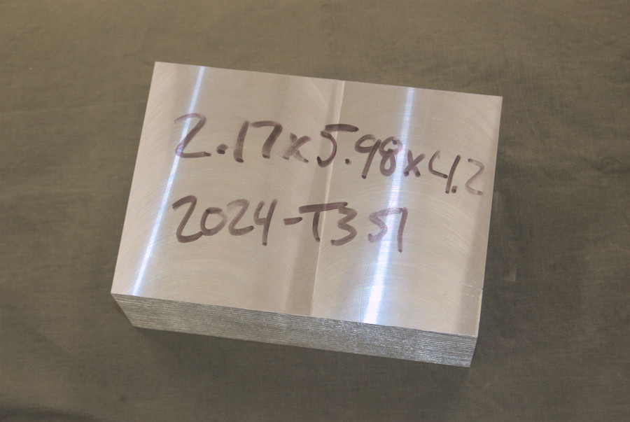 2024 – T351 Plate – 2.17″ x 4.2” x 5.98″ *5.5lbs*