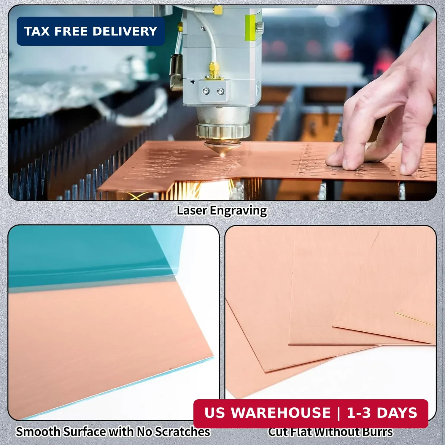 6-Pack 99.9% Pure Copper Sheets Metal 6 “x 6”, 24 Gauge Copper Sheets