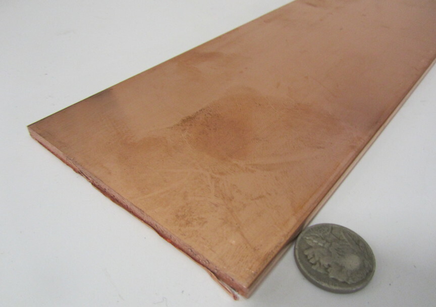 110 Copper Bar 1/2 Hard, 3/16″ Thick x 4″ Wide x 36 Inch Length