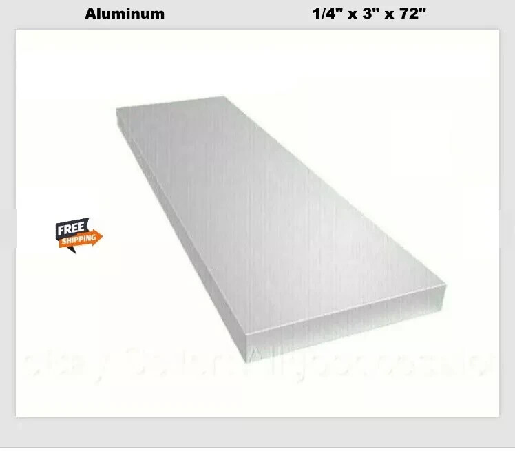 1/4″ Thick Aluminum Flat Stock 3 in x 6 Feet Extruded Mill Finish Alloy 6061 NEW