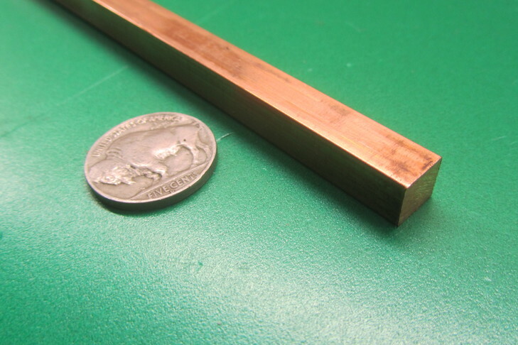 110 Copper Square Bar 1/2 Hard, 5/16″ Thick x 5/16″ Wide x 36 Inch Length
