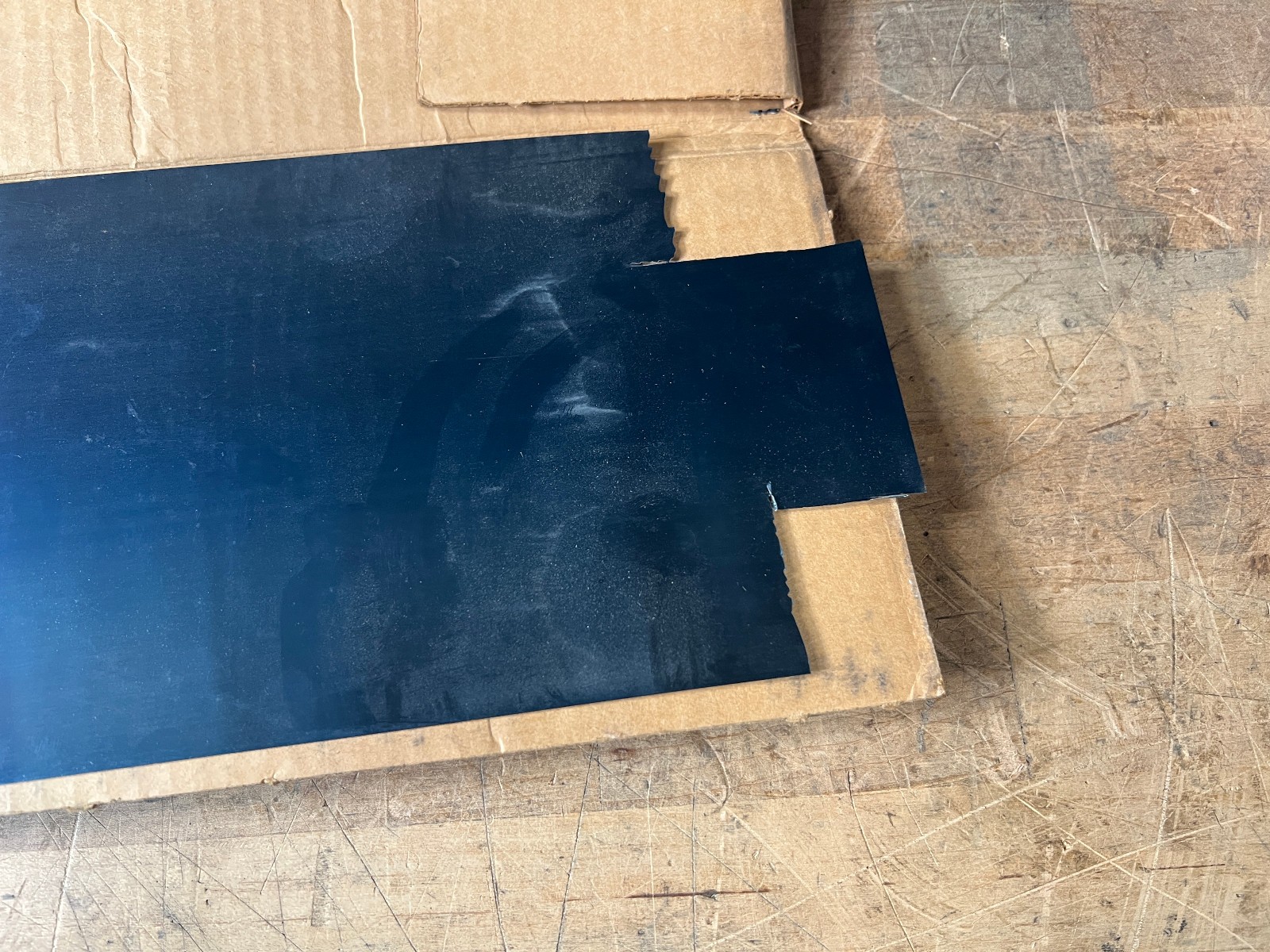 1095 Hard Blue Tempered Spring Steel Shim .10″ x 6″ Wide x 25″ Long used