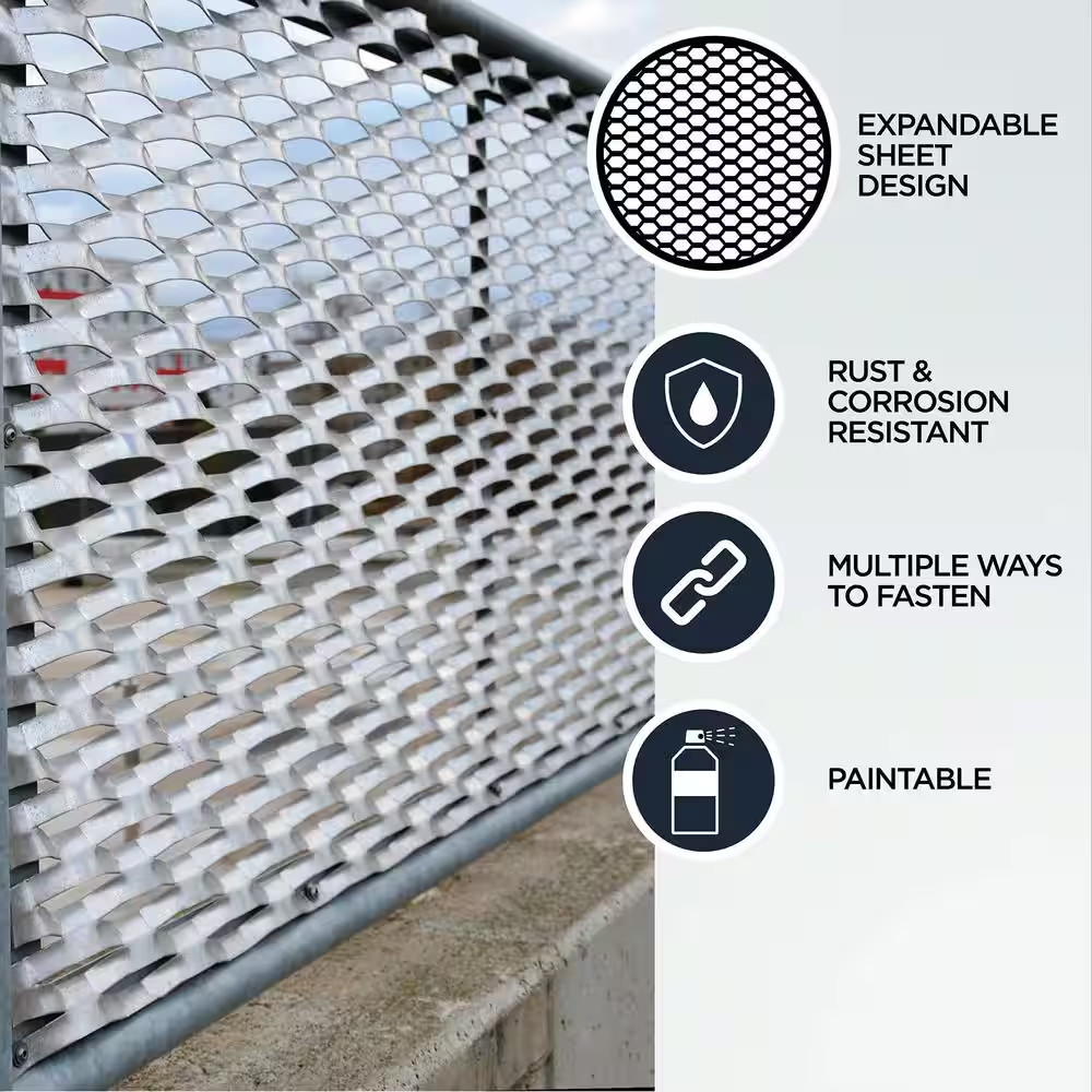 36 In. X 48 In. Expandable Aluminum Sheet in Silver