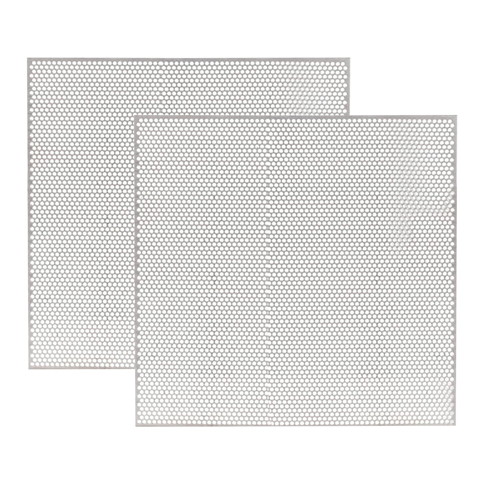 2 PCS Perforated Steel Sheet, 12 x 12 Inch Metal Mesh Screen Plate for Ventil…