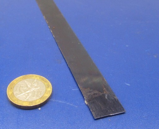 1095 Hard Blue Tempered Spring Steel Shim .016″ Thick x .625″ Wide x 300″ Long