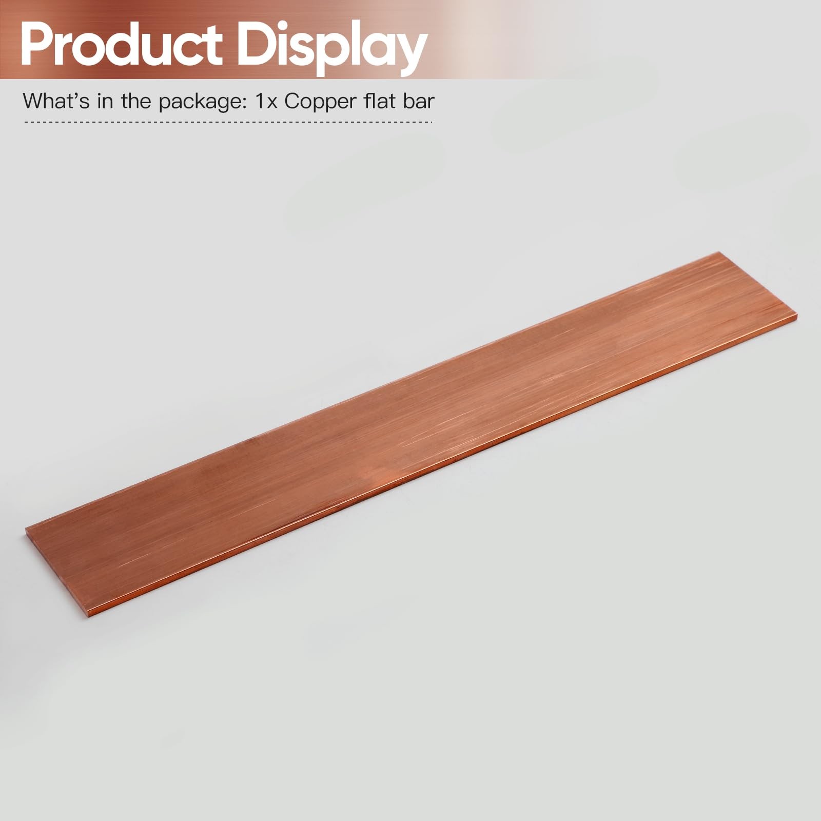 1/8x1x6 Inch C11 Solid Copper Flat Bar Stock 99.9% Copper For DIY Metal Art