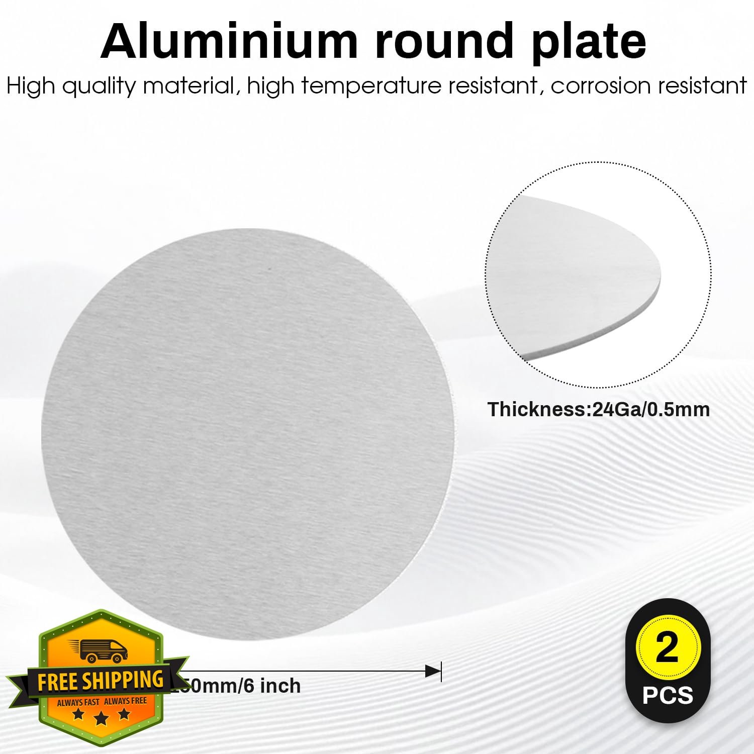 Uxney Aluminum Disc 6″ Dia 24Ga 2 Pack
