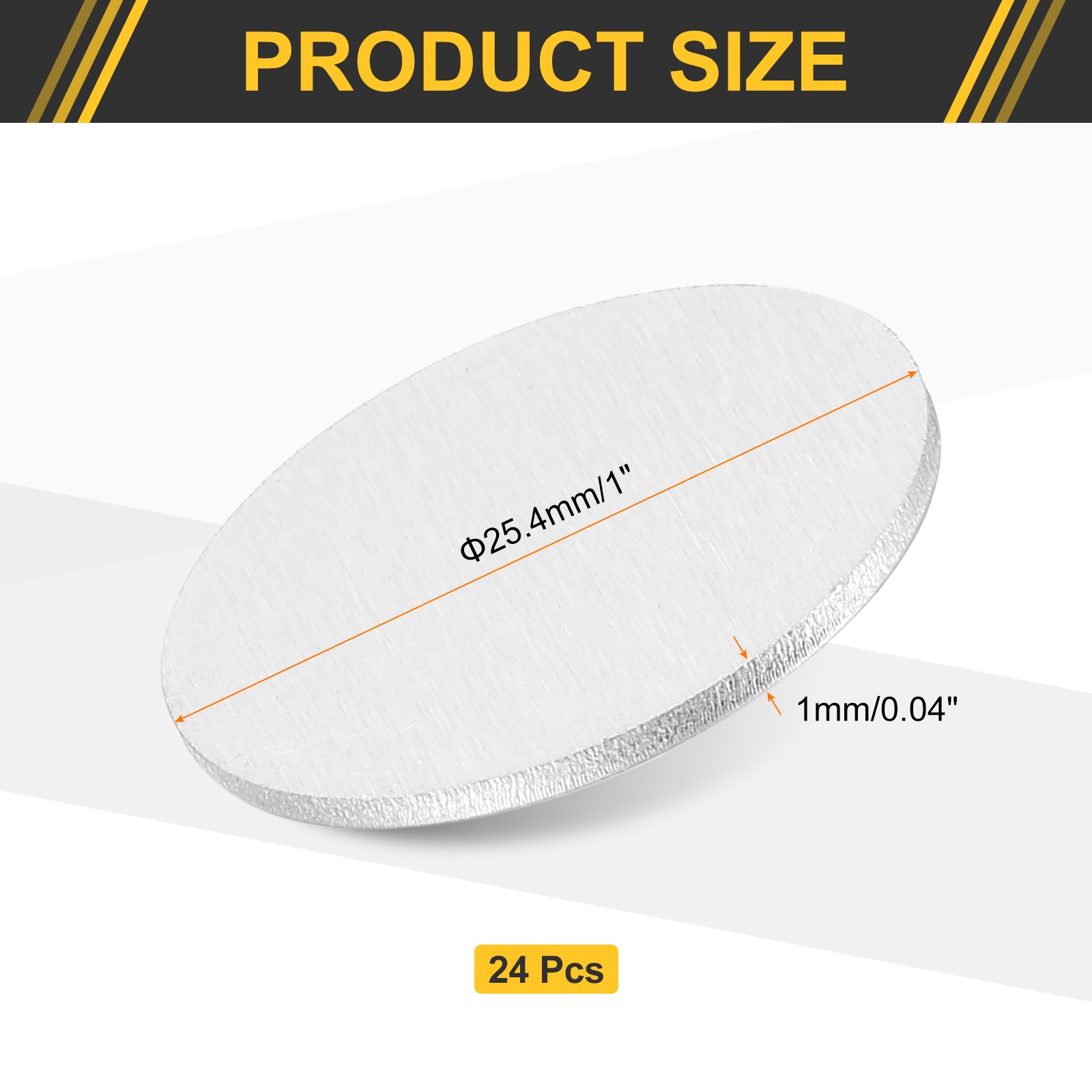 24Pcs Aluminum Disc, 1″(25.4mm) Dia 0.04″(1mm) Thick Round 1060 Aluminum Sheets