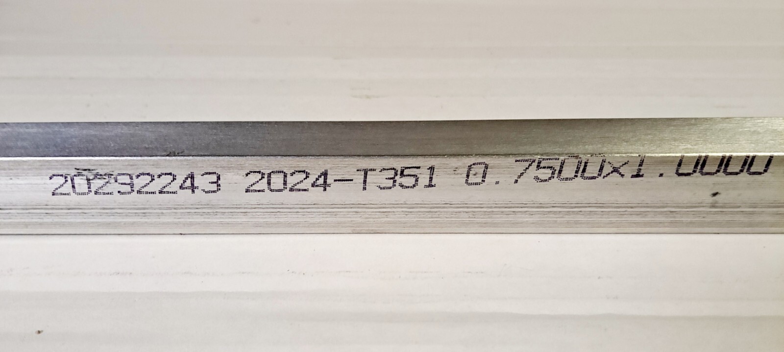 1″ x 3/4″ x 13 3/8″ 2024 T-351 Aluminum Mill Stock Drop Kaiser-Tennalum USA