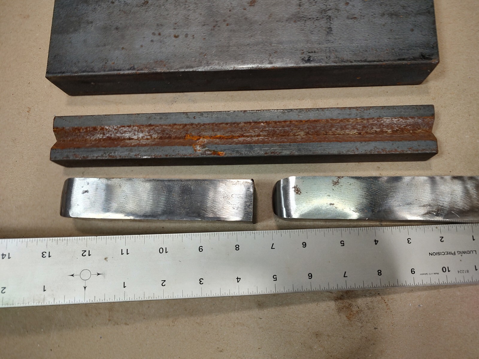 Lot Of 5, Steel Flat Bar, Square Bar Pieces