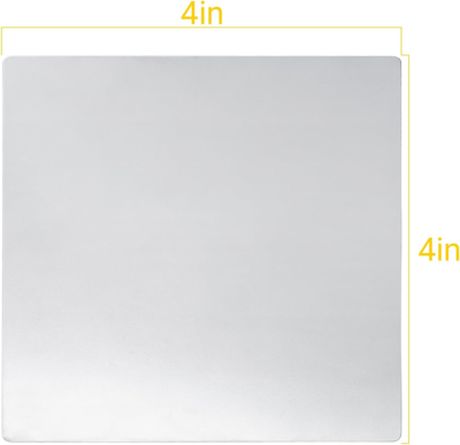 4 Inch by 4 Inch Stainless Steel Flat Permit Panel 301 No Drill Adhesive Mount