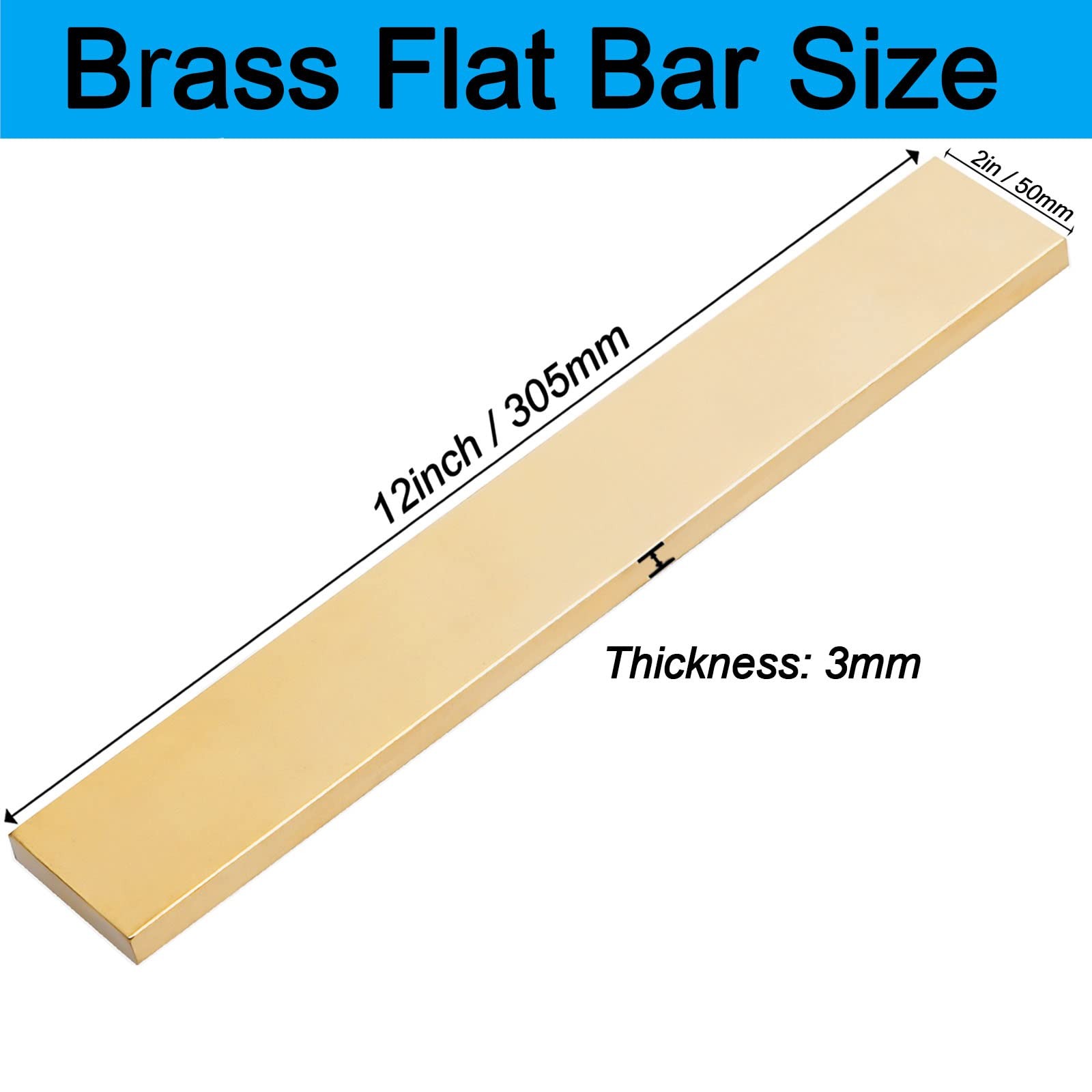 C360 Brass Flat Bar Stock 1/8x2x12 Inch Solid Metal Knife Making Craft Supply