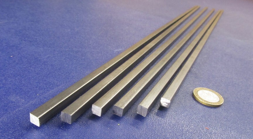 1018 Steel Square Bar, 1/4″ Thick x 1/4″ Wide x 24″ Length, 6 Units, 12 Ft