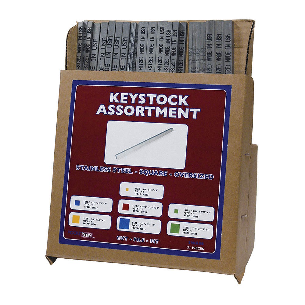 GRAINGER APPROVED WWGDISKSZCOV031 Key Stock Kit,31 PC 5WB10