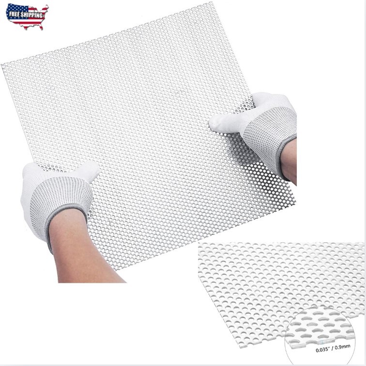 Stainless Steel Perforated Metal Sheet 11.8″ X 11.8″, 0.12″ Hole, 0.035″ Thick..