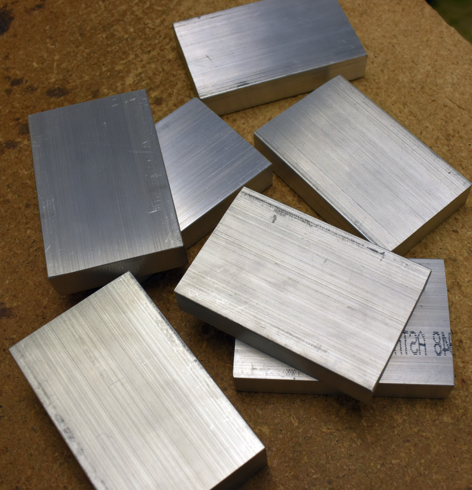 (8) pcs Aluminum 6061 flat mill stock 3/4″ x 2-1/2 x 3-7/8″ bar stock – CUTOFFS