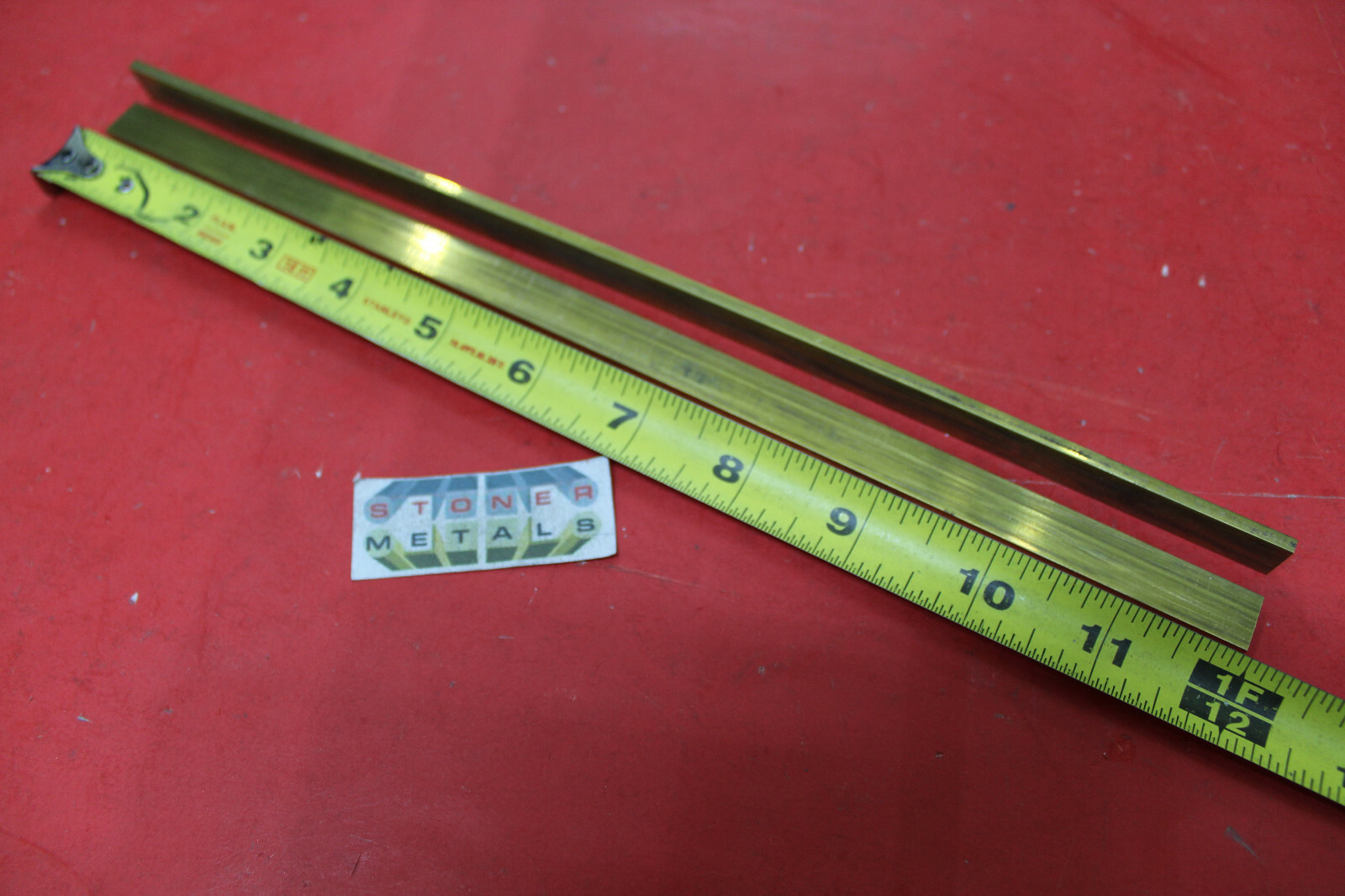 2 Pieces 1/8″x 1/2″ C360 BRASS FLAT BAR 12″ long Solid Plate Mill Stock H02 .125