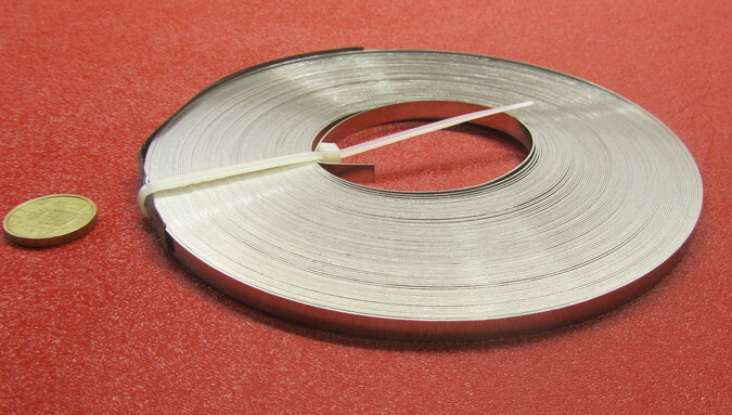 301 Stainless Steel Sheet Shim, .025″(+/-.0010″) x 1/4″ Width x 10 Foot Length