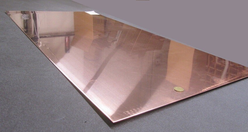 101 Copper Sheet 1/8 to 1/4 Hard .050″ Thick x 24.0″ Wide x 48.0″ Length