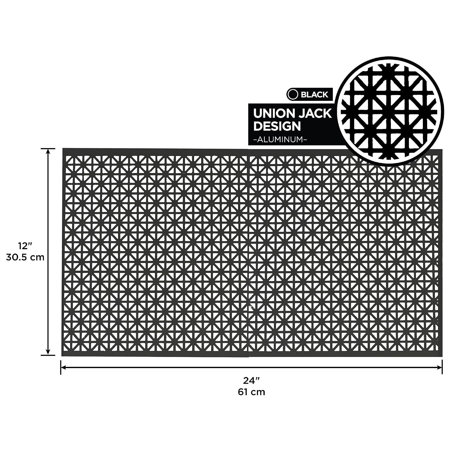 12 in. x 24 in. x .020 in. Black Aluminum Sheet Union Jack