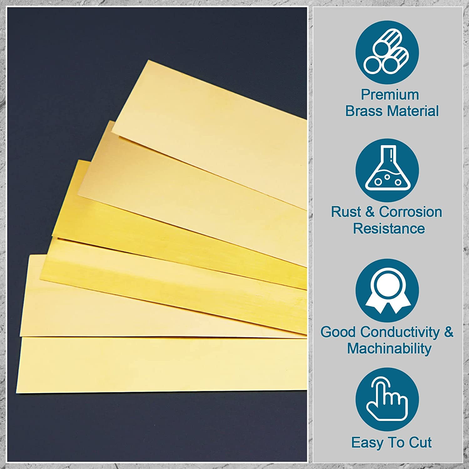 12 Brass Strip Shim Stock Assortment | Metal Shims | Various Thickness