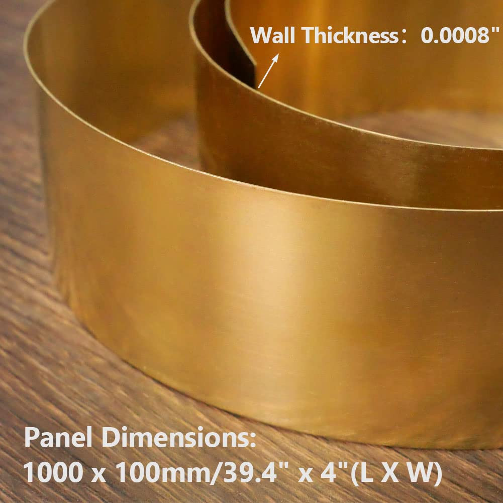 0.02Mm Brass Sheet Roll – 4″ X 40″ Precision Metal Strip, High Hardness Free-Cut