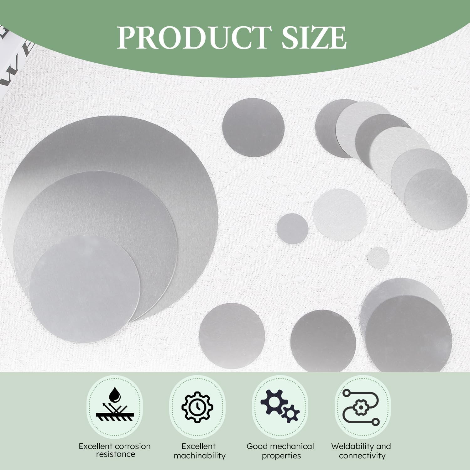 Aluminum Disc 6061 Circle Plate 60mm Dia 1.5mm Thick Round Metal Blank 10 PCS