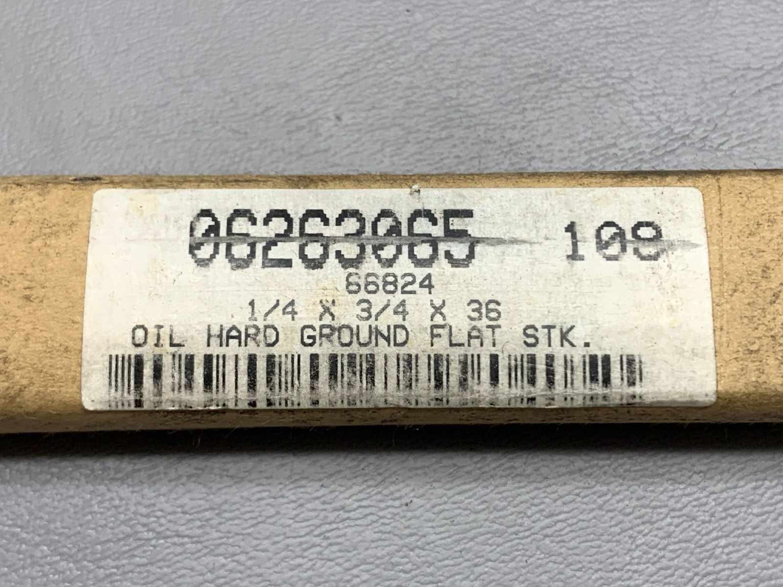O1 Tool Steel Flat Stock 1/4″ x 3/4″ x 36″ Oil-Hard Precision Ground MSC 0626306