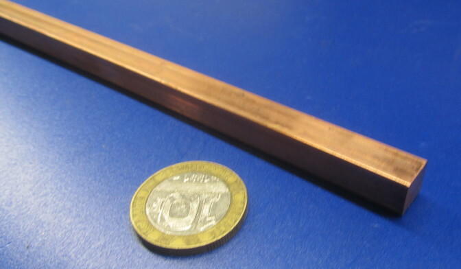 110 Copper Square Bar 1/2 Hard, 5/16″ Thick x 5/16″ Wide x 36 Inch Length
