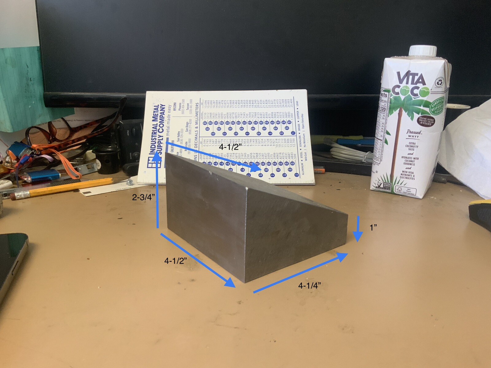 Billet Titanium (6-AL-4V) Trapezoid Block