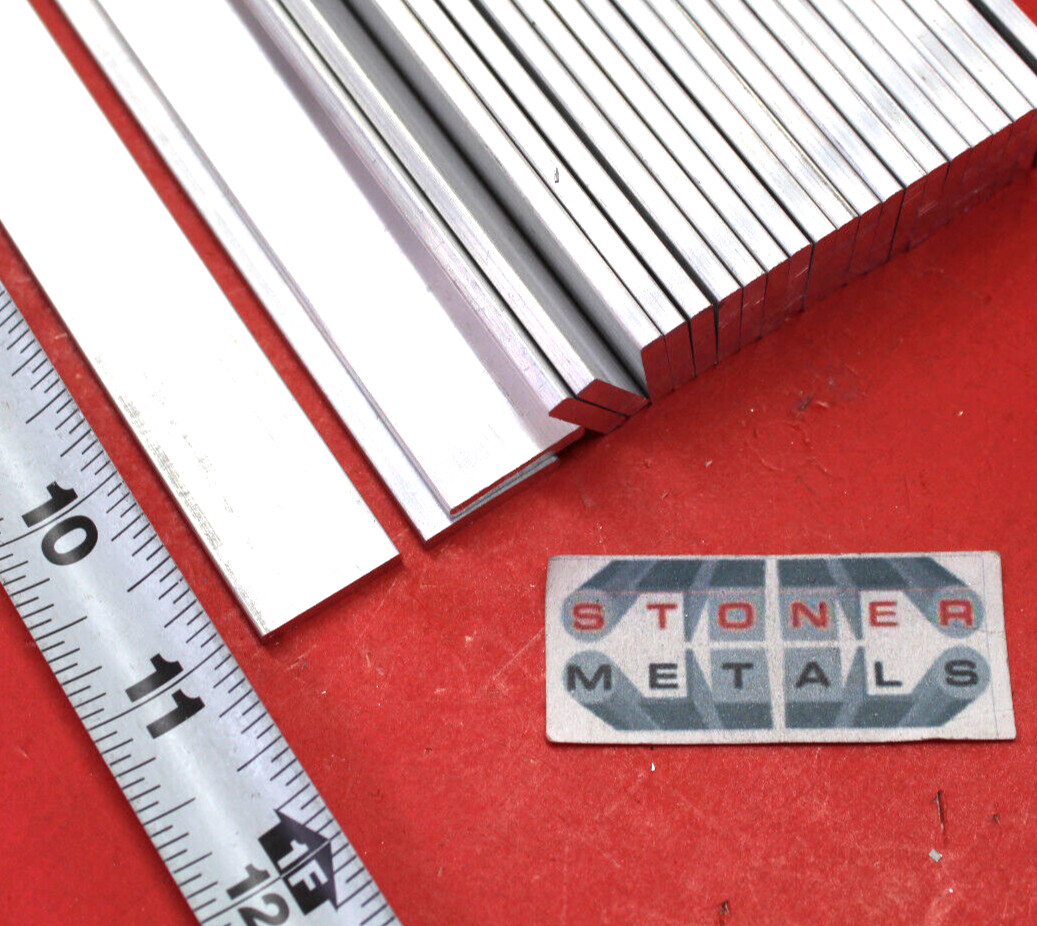 12 Pieces 1/8″ X 3/4″ ALUMINUM FLAT BAR 11″ long 6063 T52 Extruded Mill Stock
