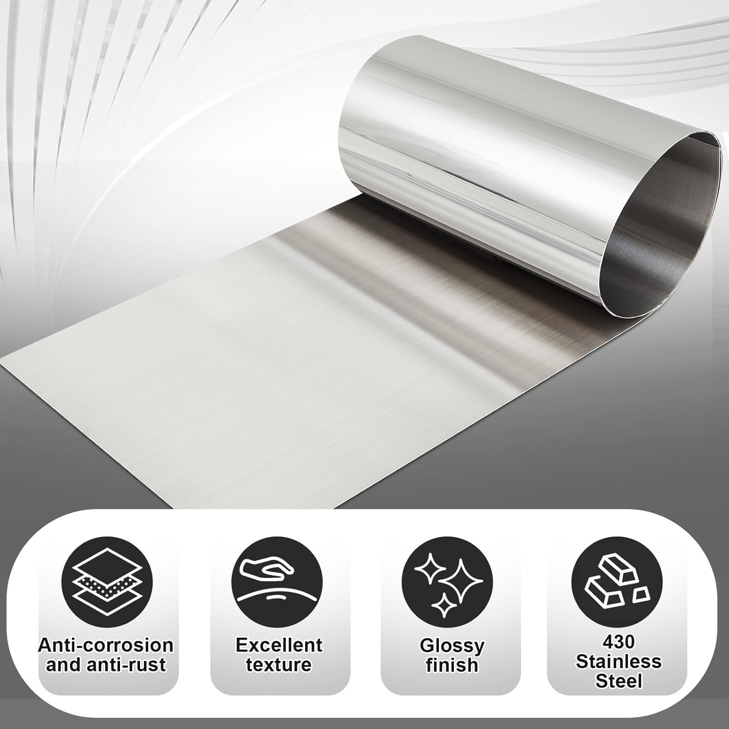 Morningro 430 Stainless Steel Sheet Metal 24 X 96 Inches 24Ga Metal Plates Panel