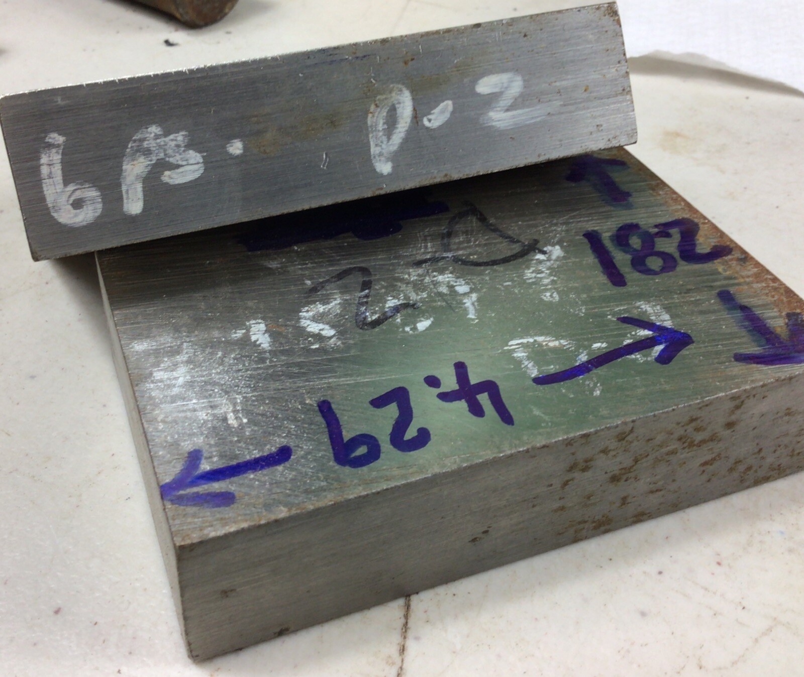 D2 Tool Steel Flat Stock, 2 Pieces , 1.03” X 2.8 X 4.29” Long