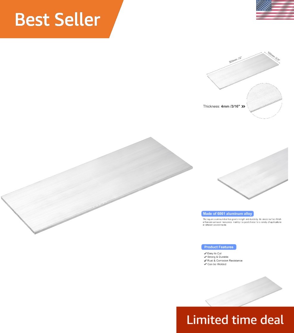 Versatile Anodized Aluminum Flat Bar – 4 x 100 x 305mm – Lightweight & Strong